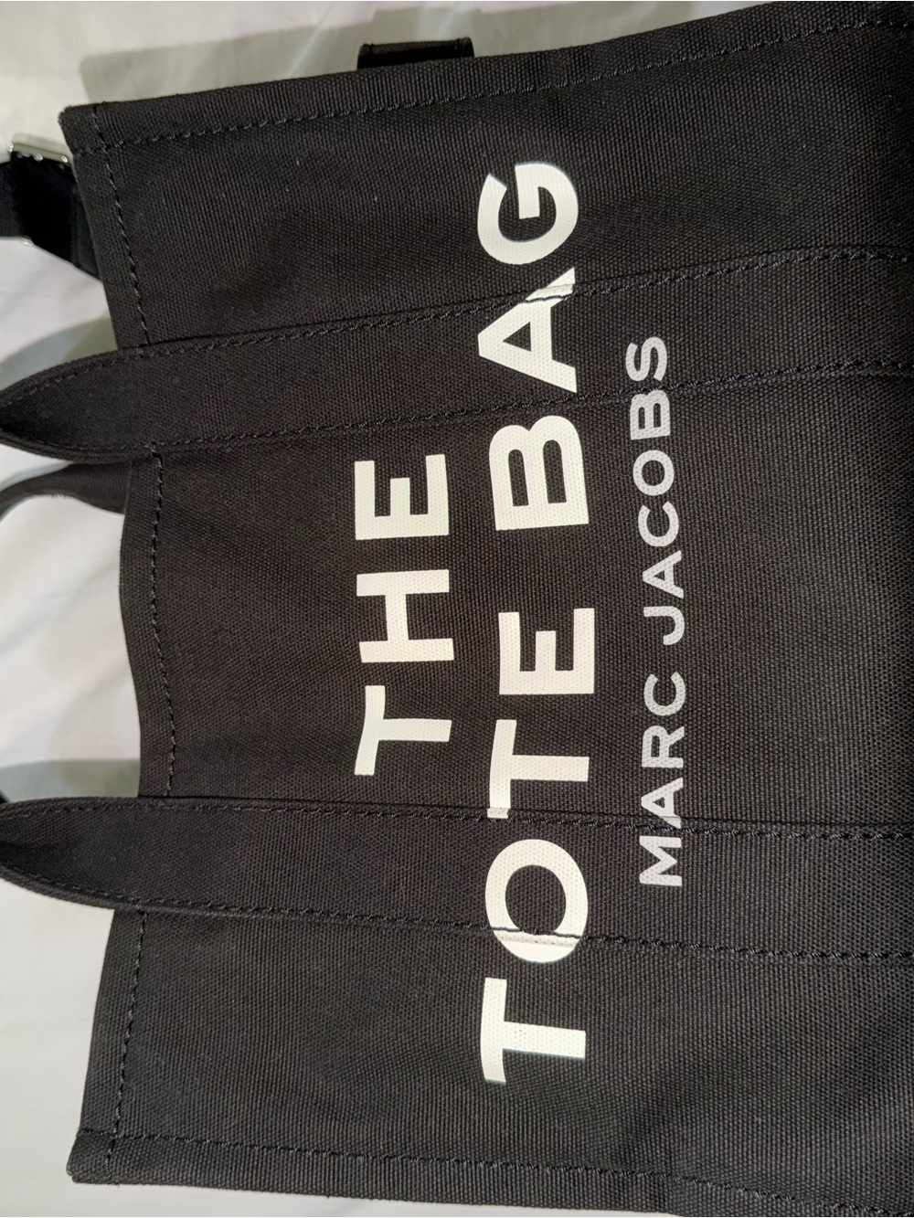 Marc Jacobs Black Canvas Tote with White Logo MEDIUM